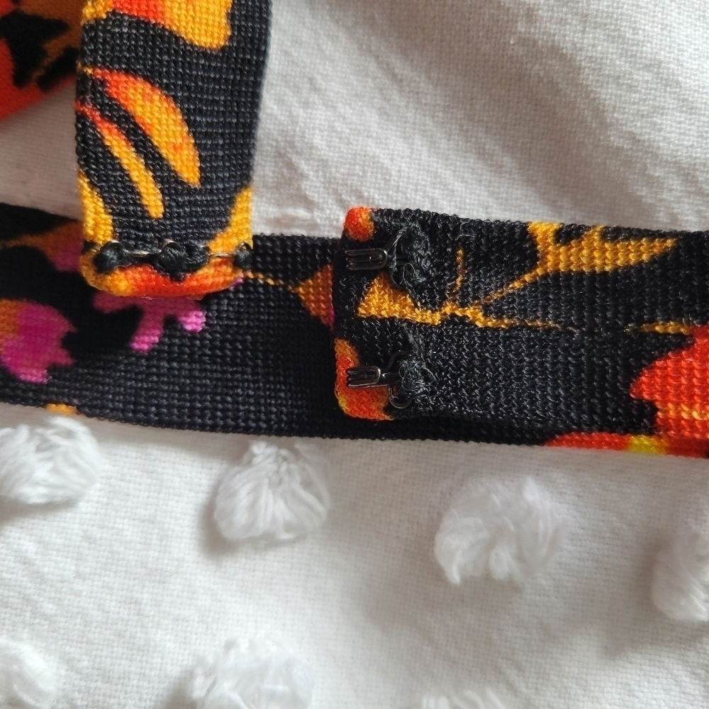 Vintage 60s Flower Power Floral Print Halter Long Maxi Dress with Matching Bag - Picture 10 of 10